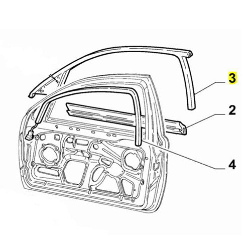 Offside Front Door Glass Seal - Alfa Romeo 147 - 3 Door | 50507706