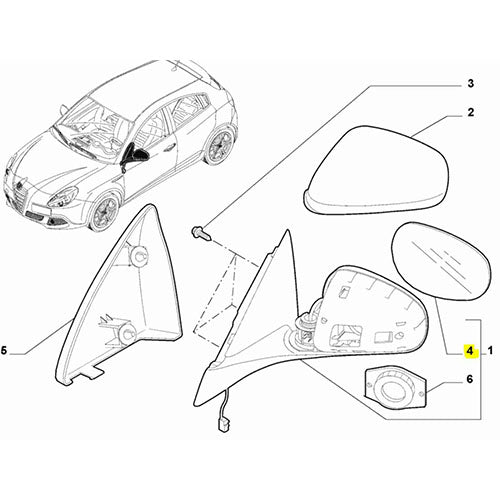 Nearside Mirror Glass - Alfa Romeo Giulietta 2010-2013 | 71754997
