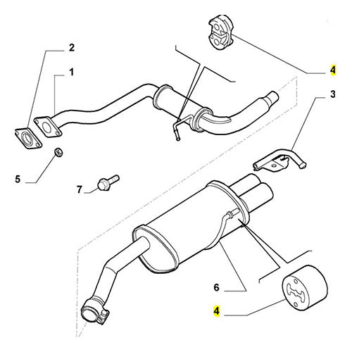 Genuine Exhaust Rubbers - Alfa Romeo GT 3.2 | 51854825