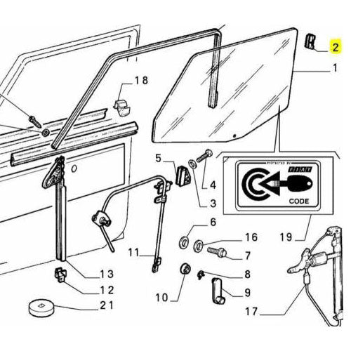 Genuine Fiat Door Glass Guide - Fiat Panda | 7544793