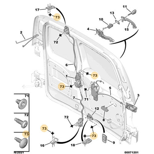 Rear Door Catch Bolt - Citroen Berlingo 2008-2012 | 722149