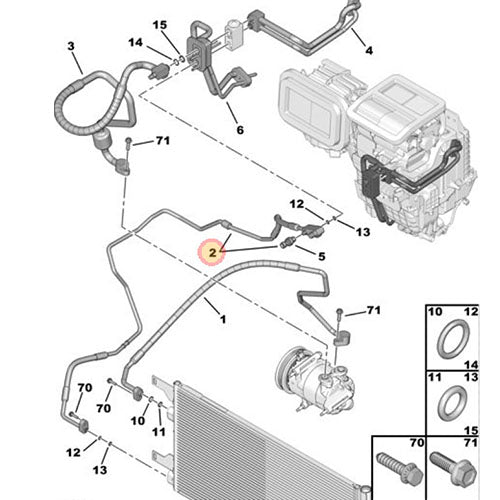 Genuine Peugeot Air Con Pipe | 1606913780 | 1606913780