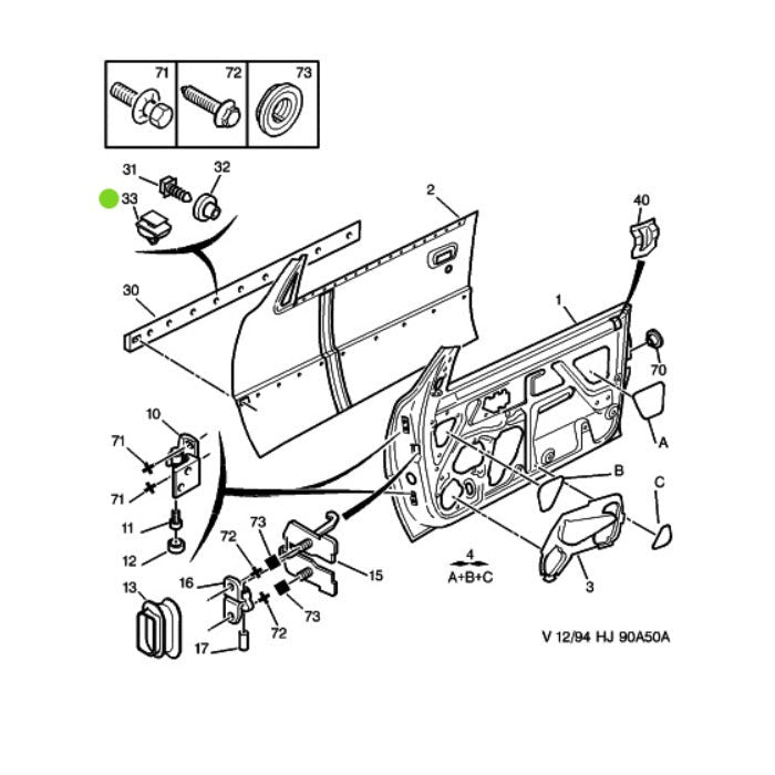 Genuine Door Moulding Clip - Peugeot 306 1993-2007 | 6995X3
