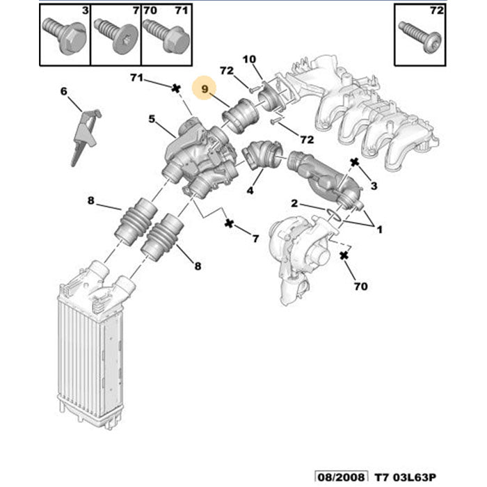Genuine Intercooler Pipe - Peugeot 308 2008-2013 | 0382NY
