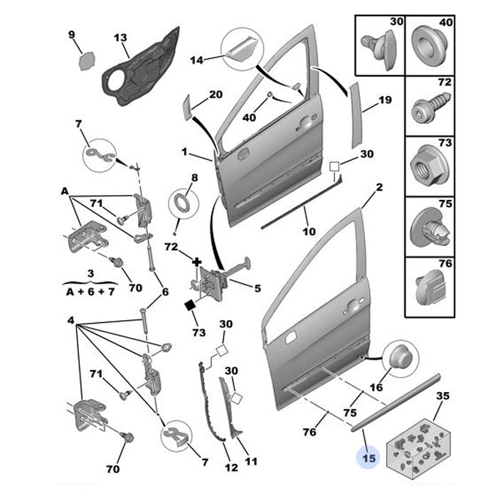Genuine Front Outer Door Trim - Peugeot 308 SW 2008 - 2013 | 8545GA
