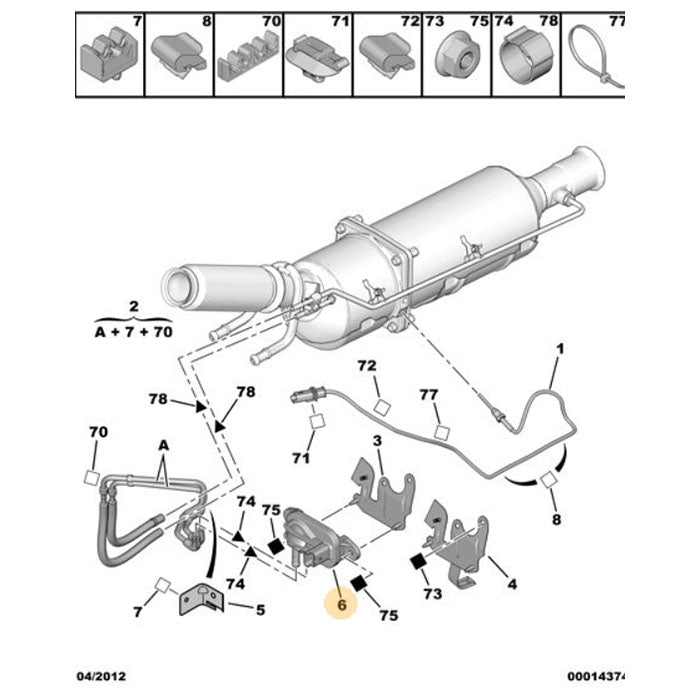 Genuine Differential Pressure Sensor - Peugeot 607 1999-2008 | 1618Z9