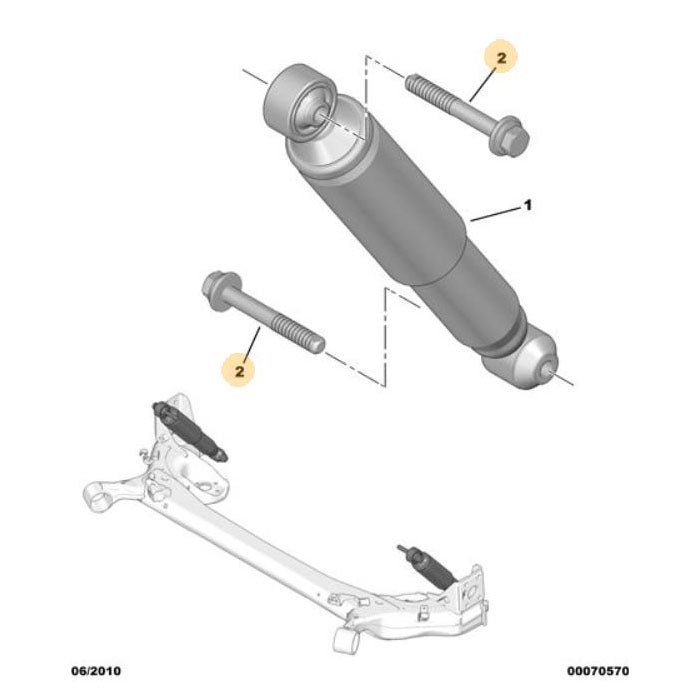 Genuine Rear Shock Absorber Bolt - Peugeot Bipper | 522315