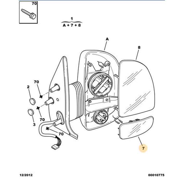 Genuine Offside Blind Spot Mirror Glass - Peugeot Boxer | 8151EQ