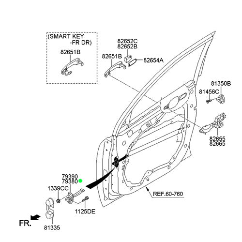 Genuine Front Left Door Check Strap Assembly - Kia Sorento | 793801U000