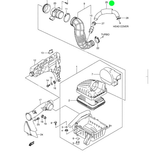 Genuine Breather Hose - Suzuki Grand Vitara | 11191-68DB0-000