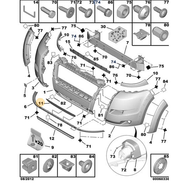 Lower Bumper Grille - Peugeot Boxer | 7414TN