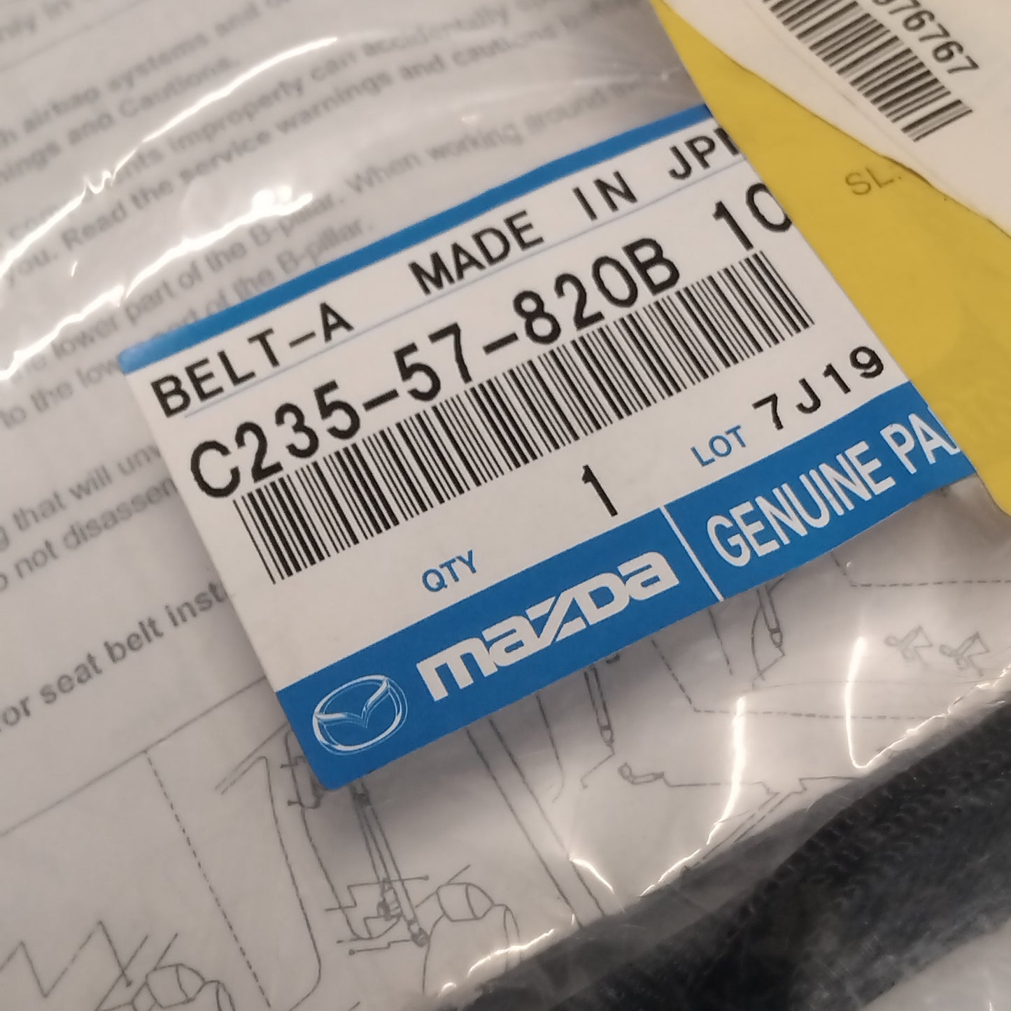 Genuine Mazda Belt 'A' Rr Sea | C23557820B10