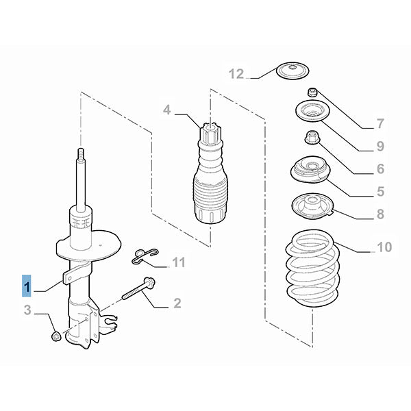 Front Left Shock Absorber - Fiat 500 | 51860012