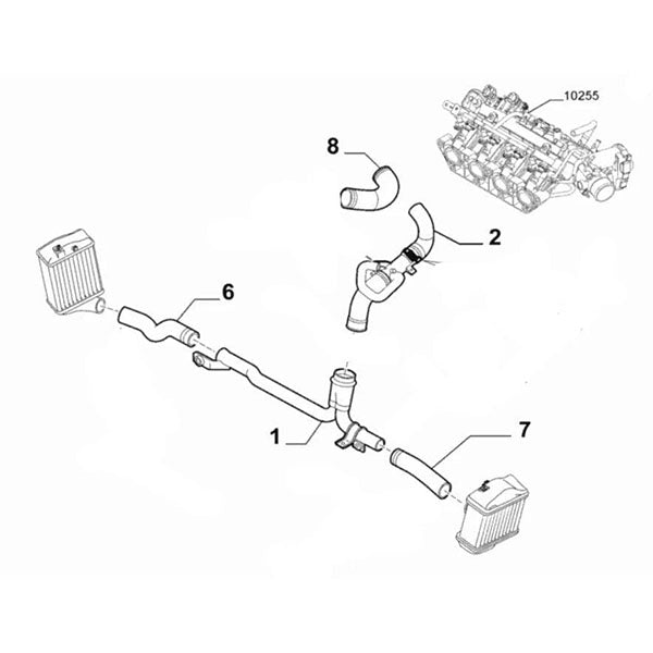 Pipe, Turbo Intercooler - 500 Abarth | 51837791