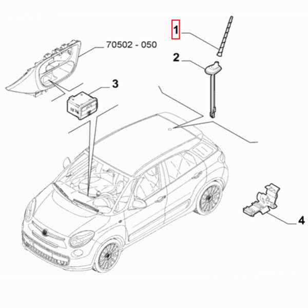Aeriel / Antenna - Fiat 500L | 51926433