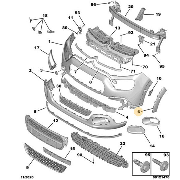 Left Hand Front Wing Trim On The Front Bumper - Citroen C3 | 1618037680