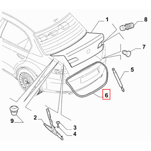 Bootlid Rubber Seal - Alfa Romeo 159 | 60688854