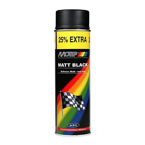 Motip Matt Black Spray Paint 500ml | M04006