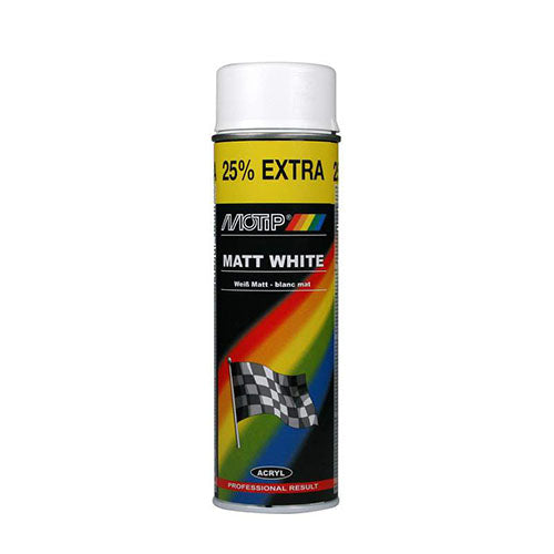 Motip - White Acrylic Spray Paint Matt - 500ml | SAXM04002