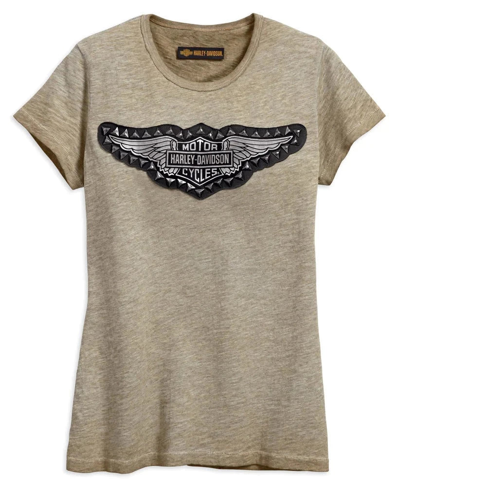 Harley Davidson - Women's Studded Wing Tee | HDZ99049-18VW/002L