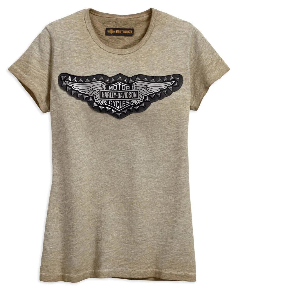 Harley Davidson - Women's Studded Wing Tee | HDZ99049-18VW/000L