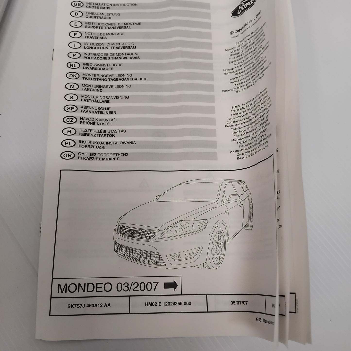 Genuine Cargo Cross Bar - Ford Mondeo 2007- | 1510901