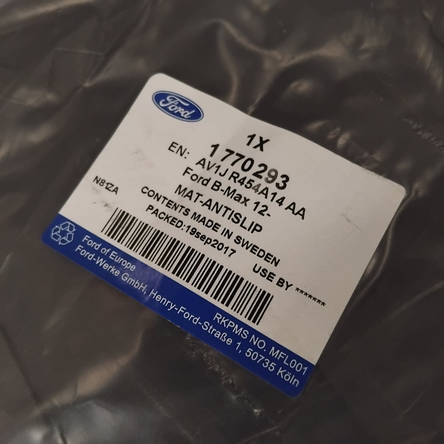 Genuine Anti Slip Boot Liner - Ford B-Max | 1770293