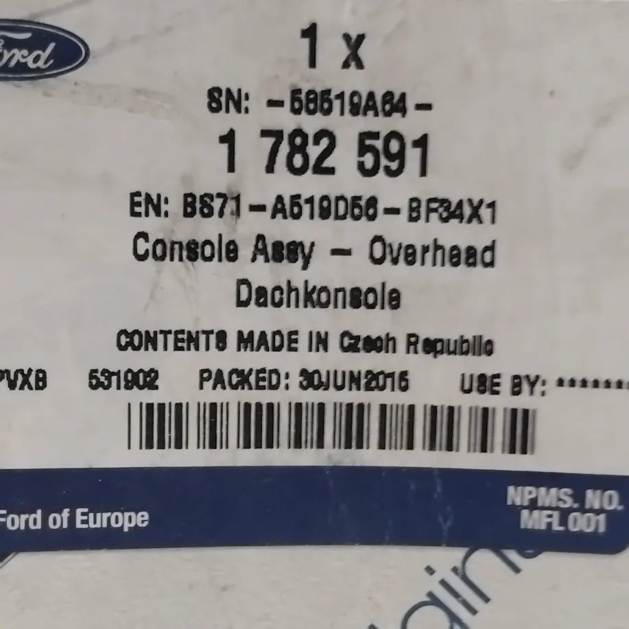 Genuine Ford Console Assy - Overhead | 1782591