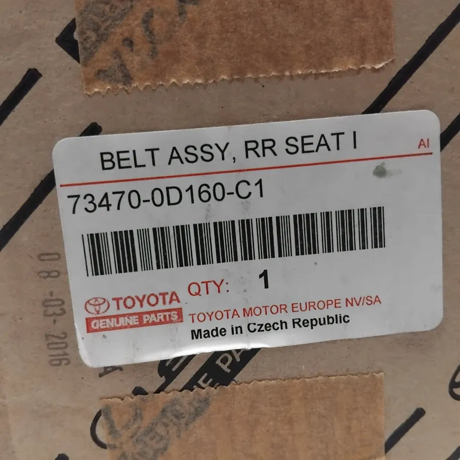 Genuine Toyota Belt Assy, Rr Seat I | 73470-0D160-C1
