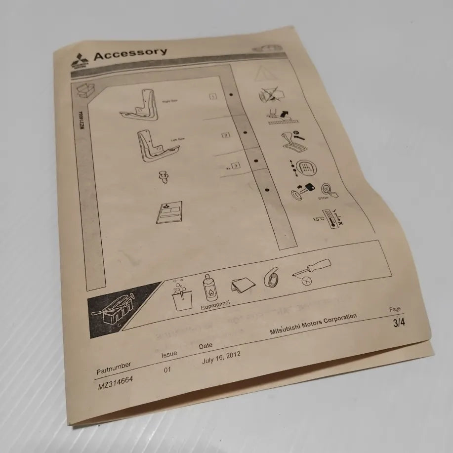 Genuine Front Mudguard Set - Mitsubishi Outlander 2013-2015 | MZ314664