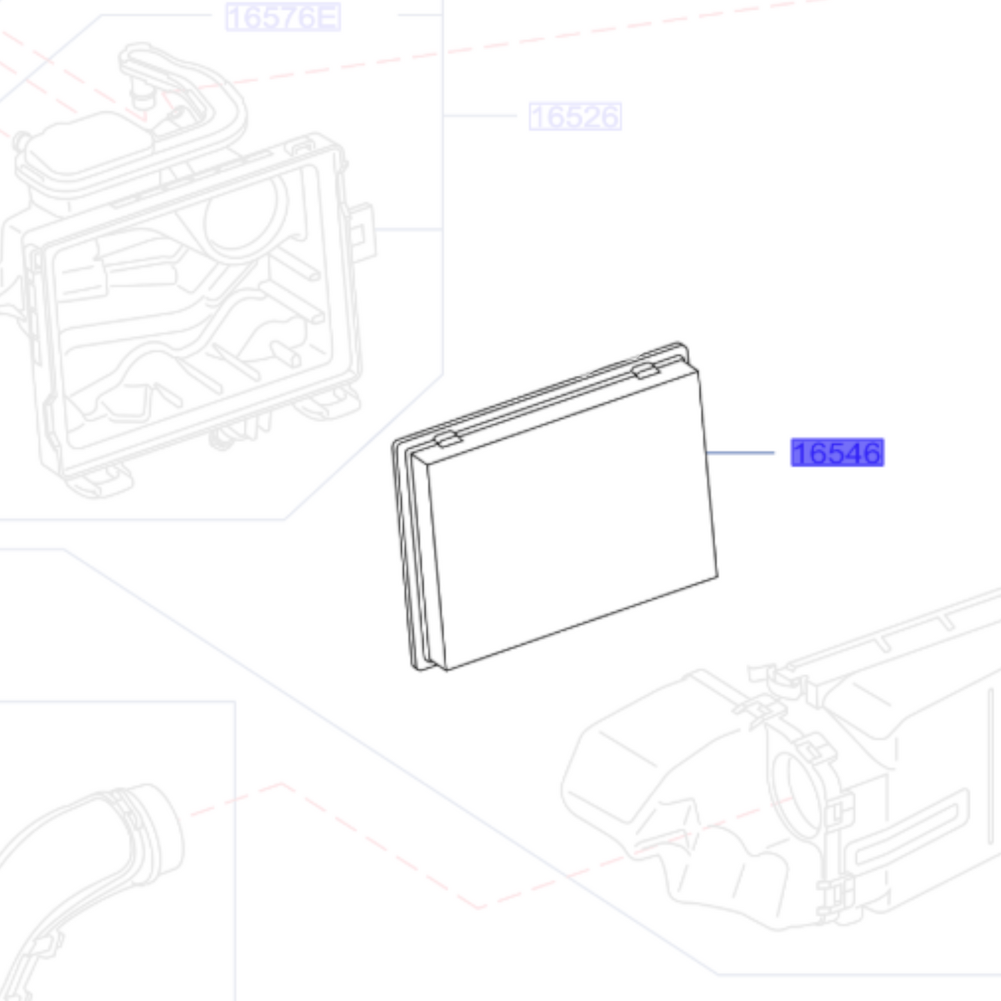 Genuine Air Filter Insert - Nissan Note 2013-2016 1.5 | 165463VD0A