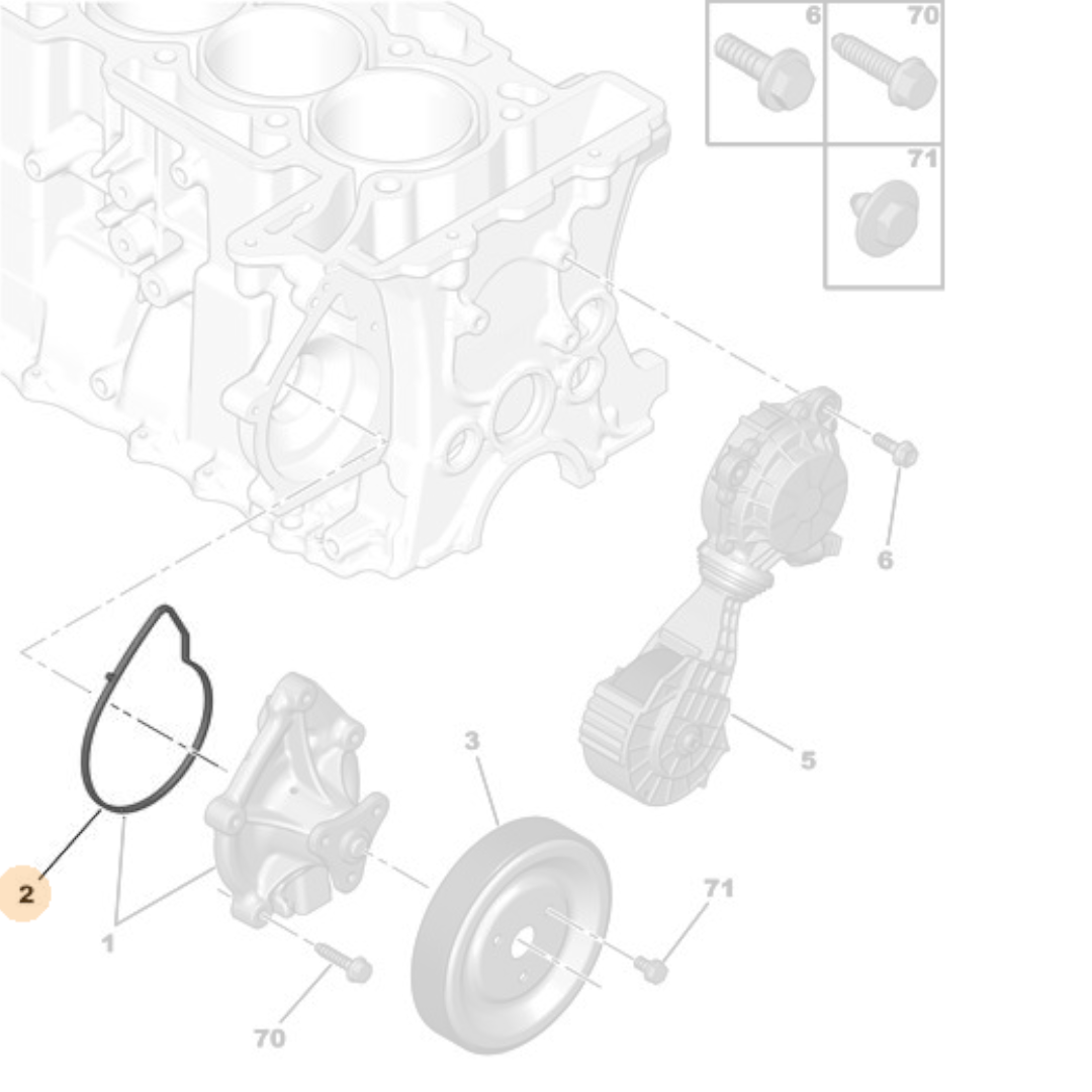 Genuine Water Pump Gasket - Citroen / Peugeot 1.6 Petrol | 1206E8