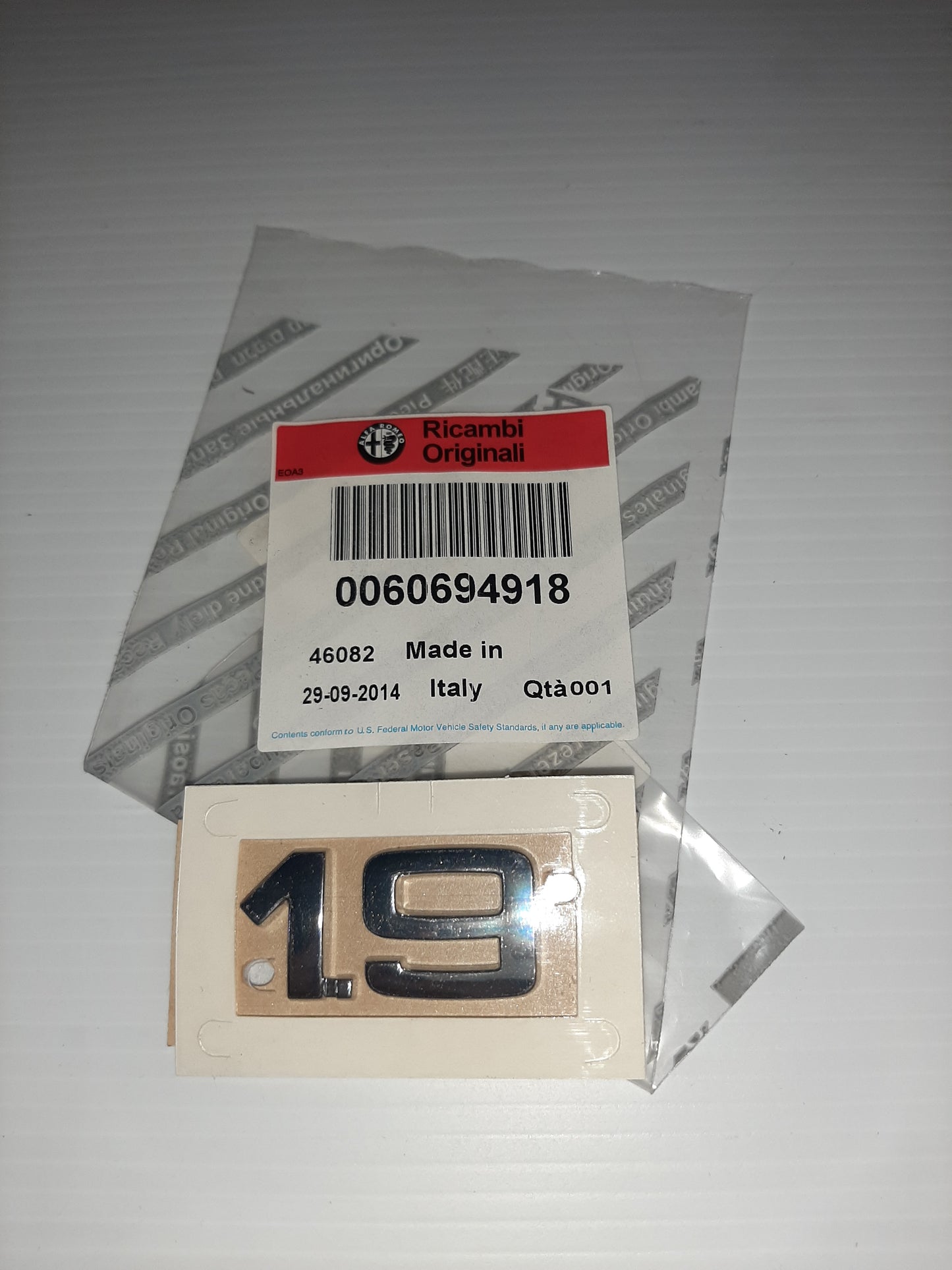 '1.9' Badge - Alfa Romeo 159 - Chrome Effect | 60694918