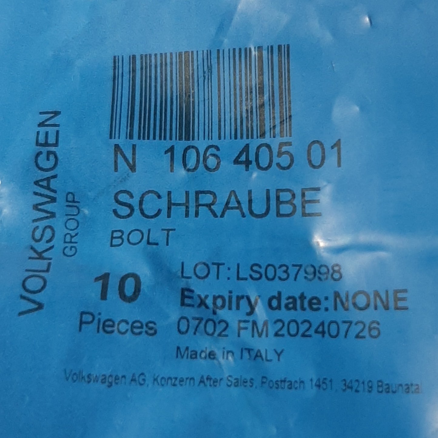 Genuine SEAT Socket Head Bolt | N10640501