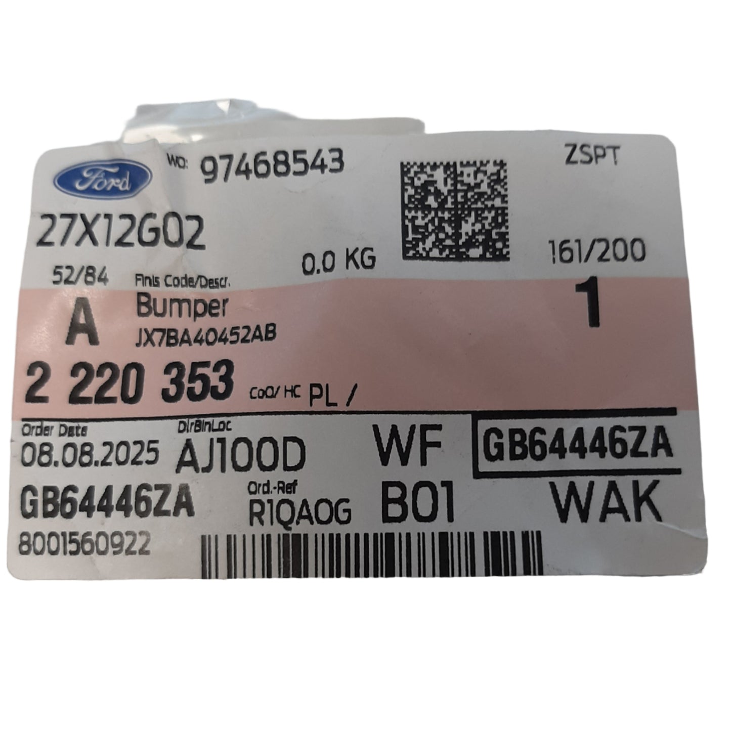 Genuine Ford Bumper Assy | 2220353