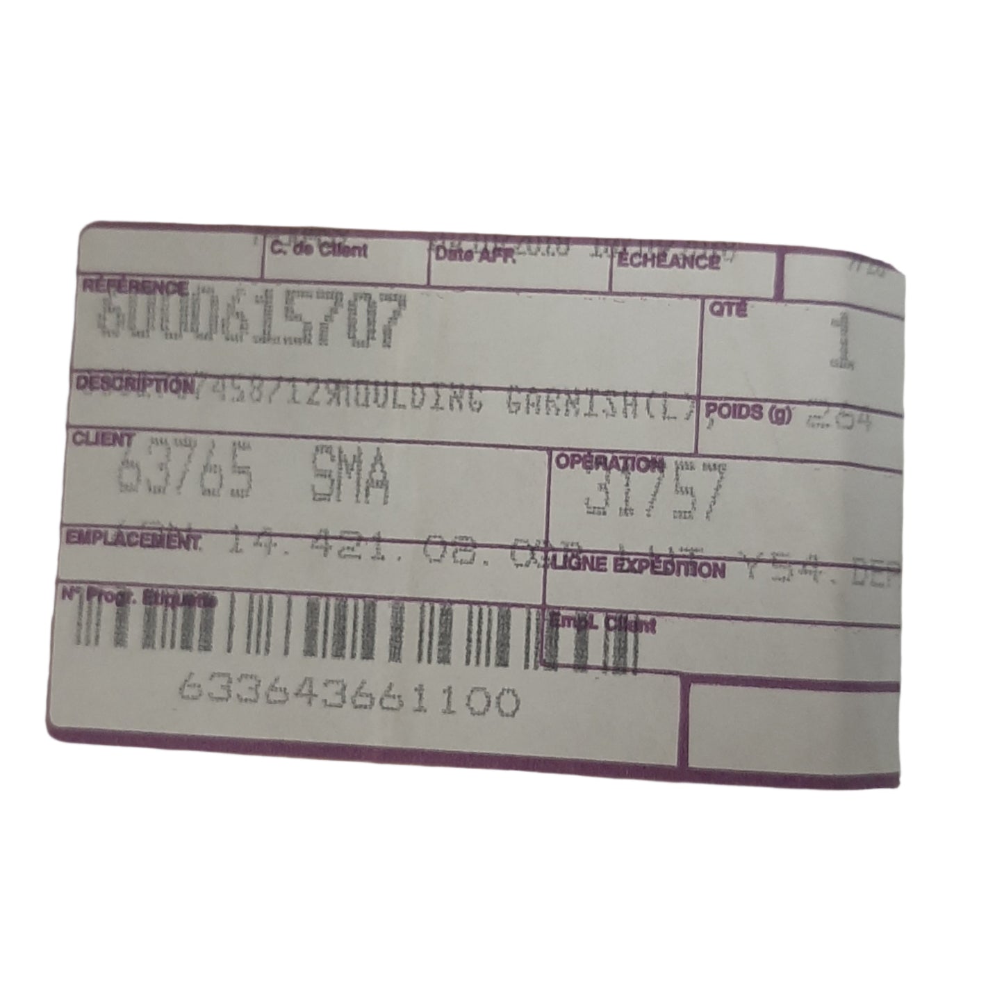 Genuine Fiat Moulding | 6000615707