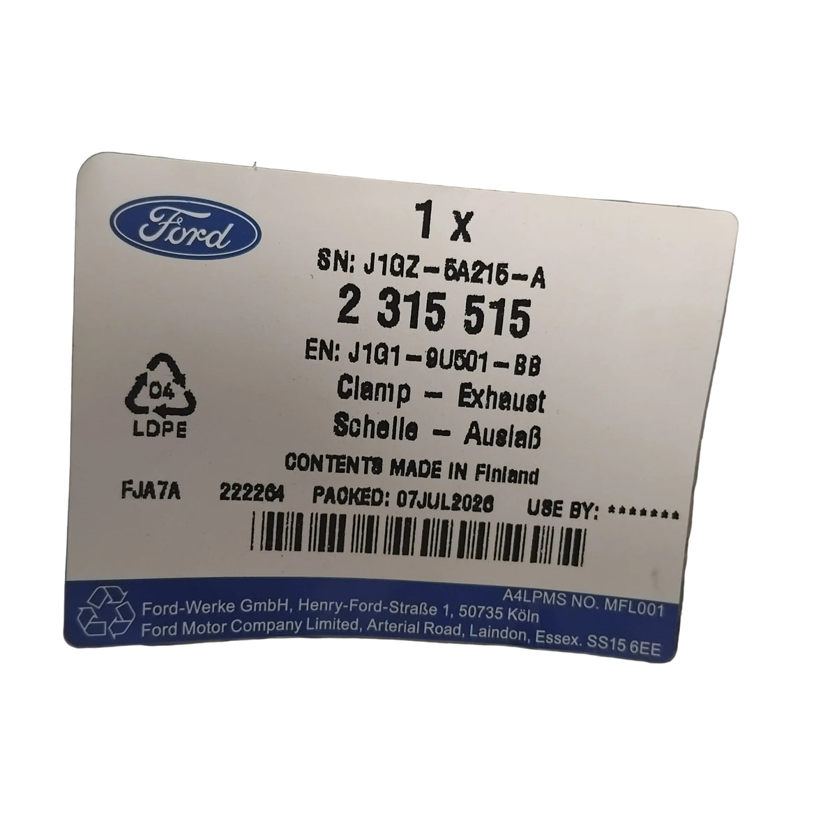 Genuine Ford Clamp - Exhaust | 2315515