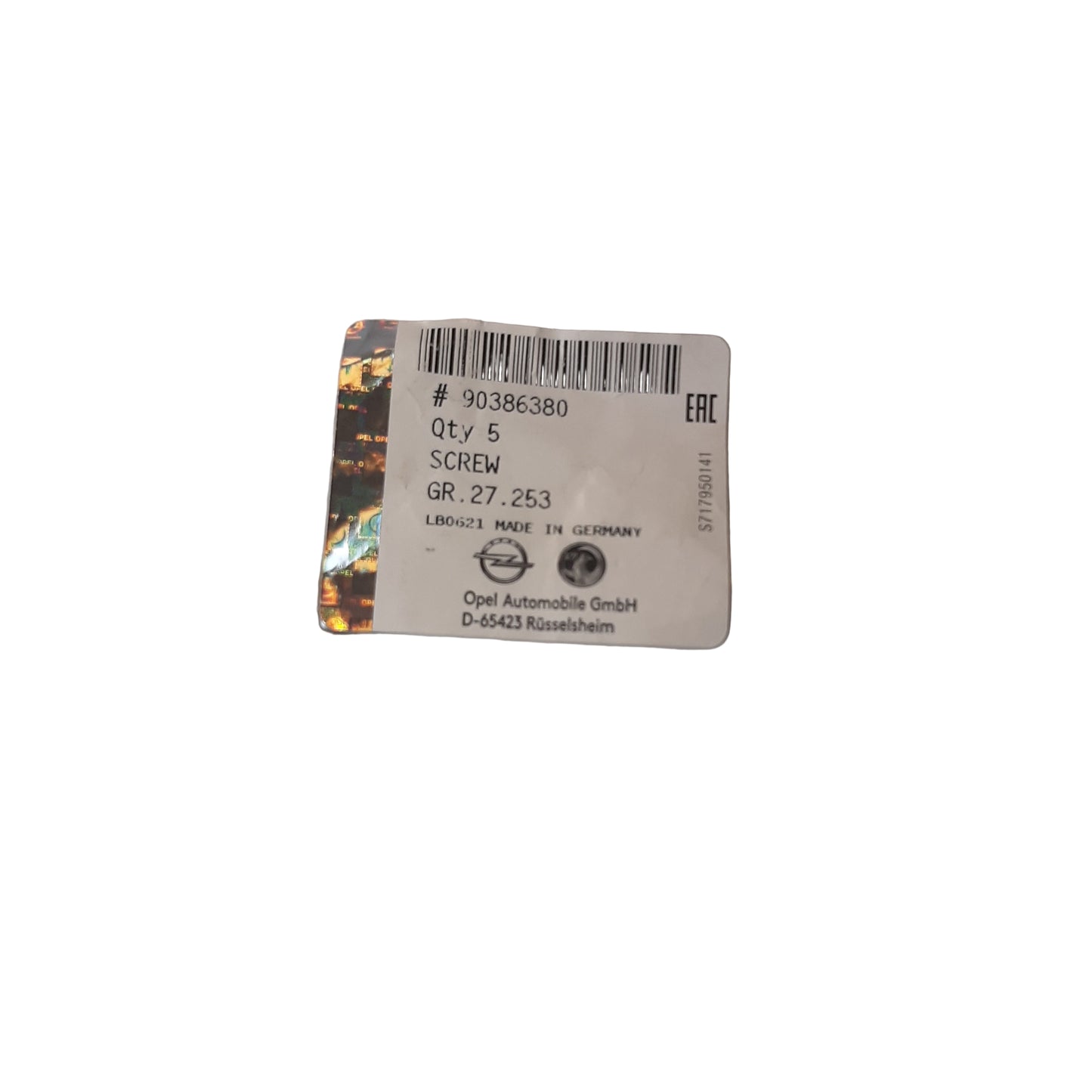 Genuine Vauxhall Screw, Hex Head | 90386380