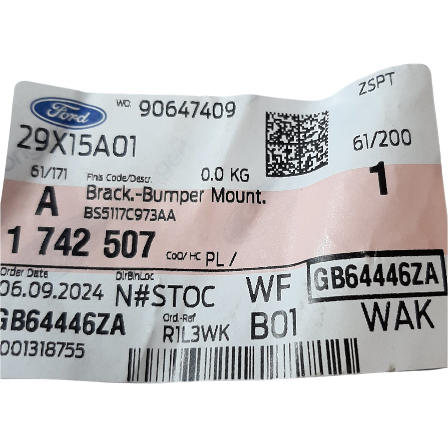 Genuine Ford Bracket - Bumper Mounting | 1742507