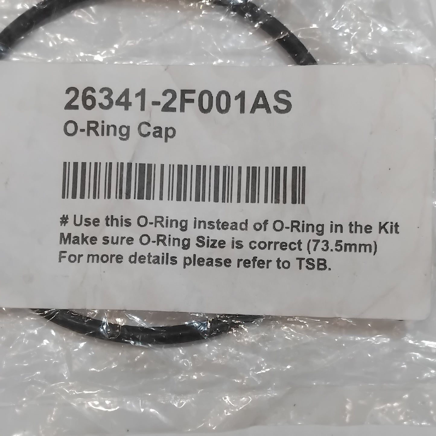 Genuine Kia O-Ring | 263412F001AS