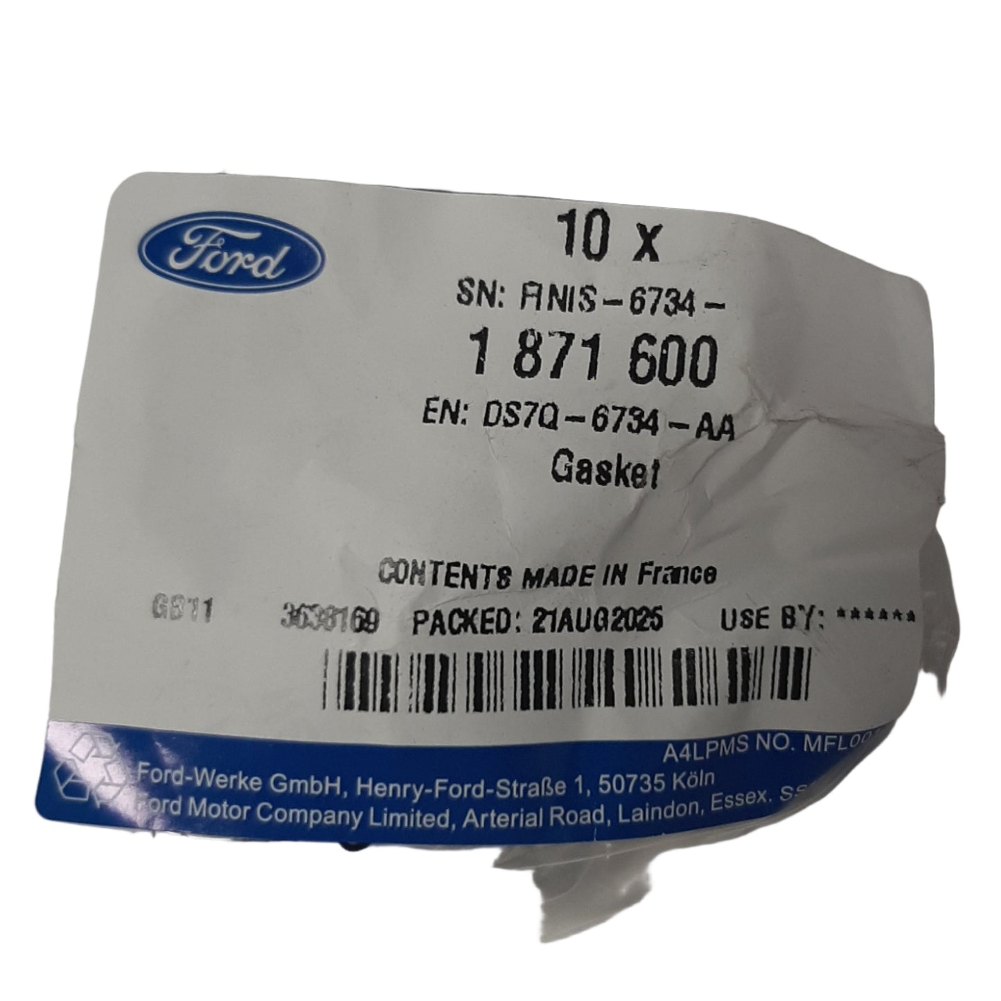 Genuine Ford Gasket | 1871600