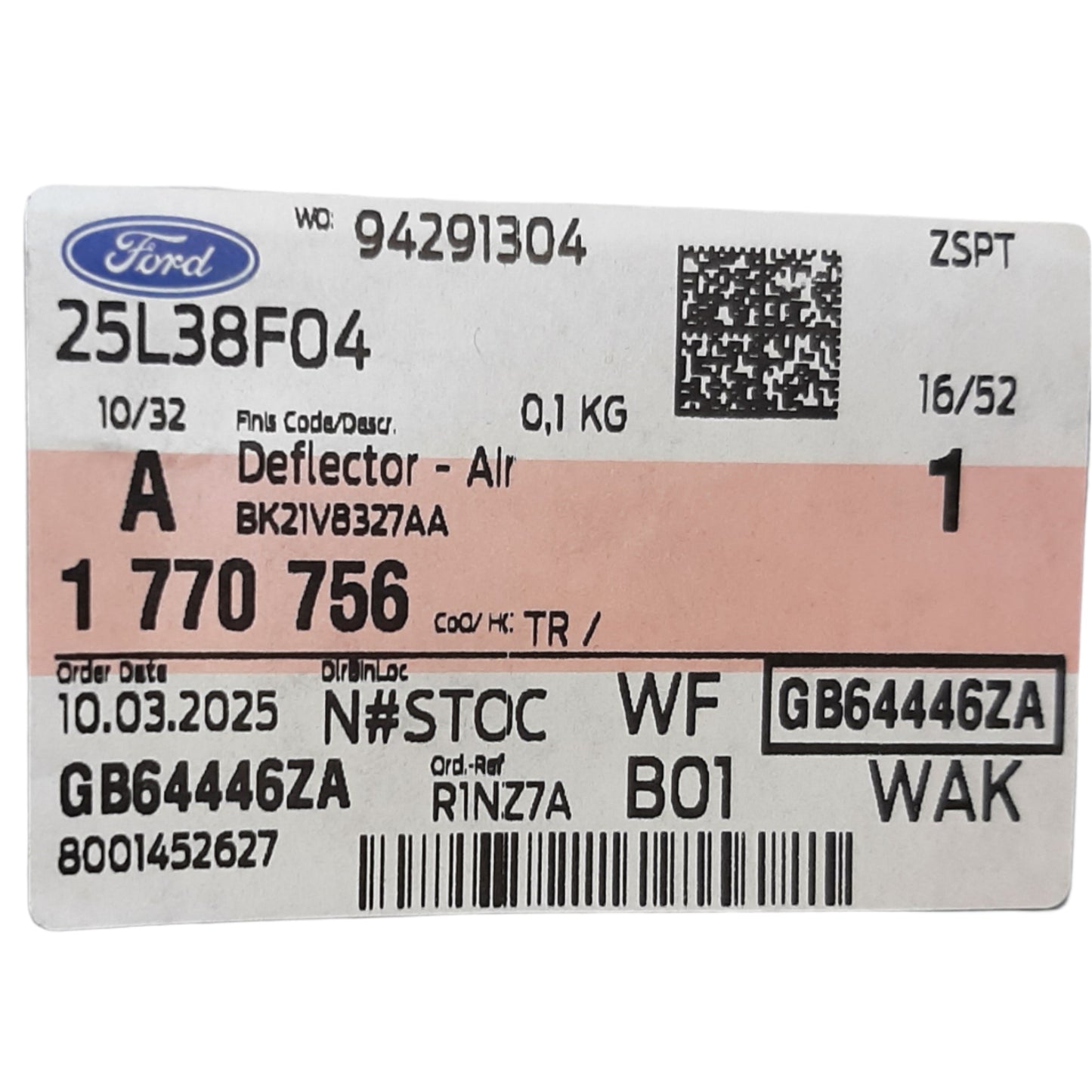 Genuine Ford Deflector - Air | 1770756