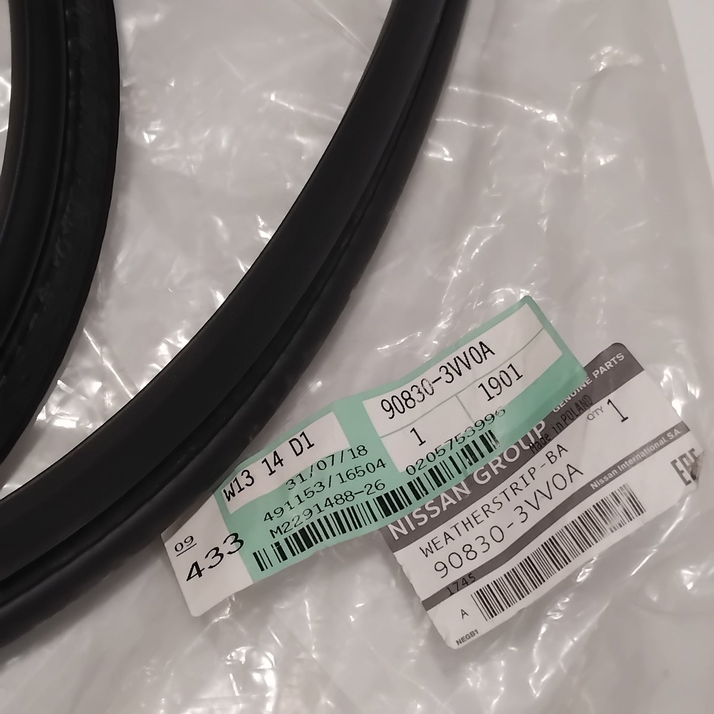 Genuine Nissan Weatherstrip-Ba | 908303VV0A