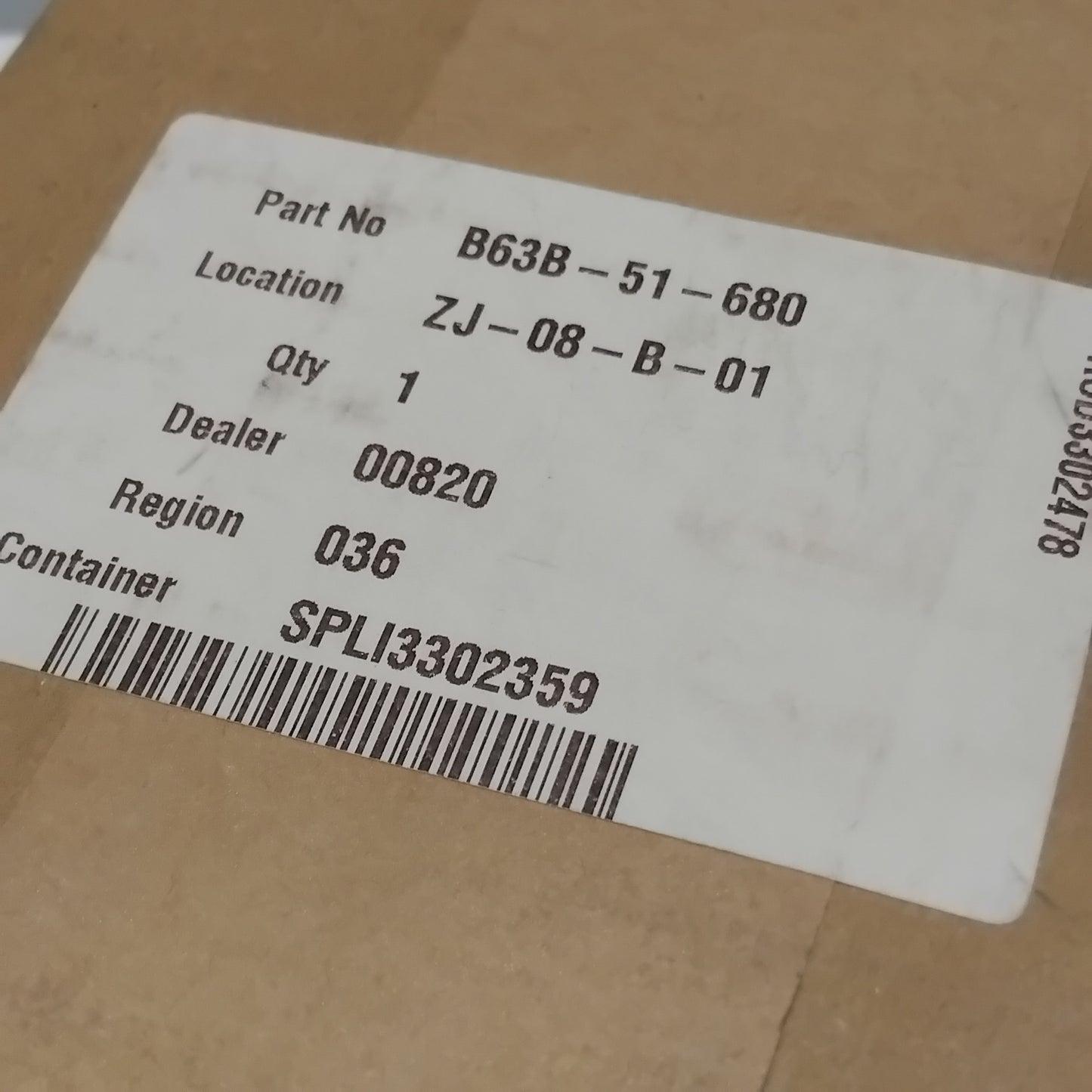 Genuine Mazda Lamp(R),F.Fog | B63B51680