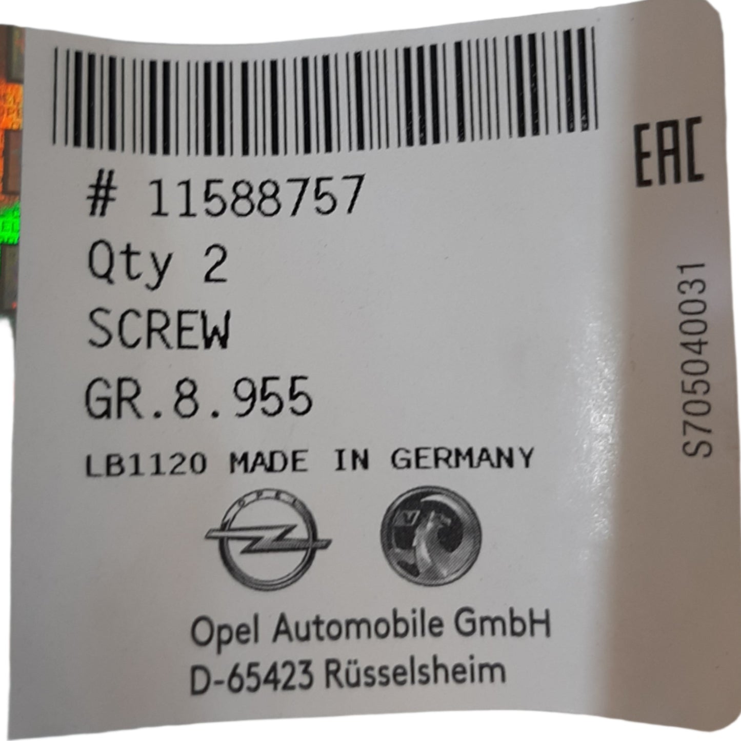 Genuine Vauxhall Screw | 11588757