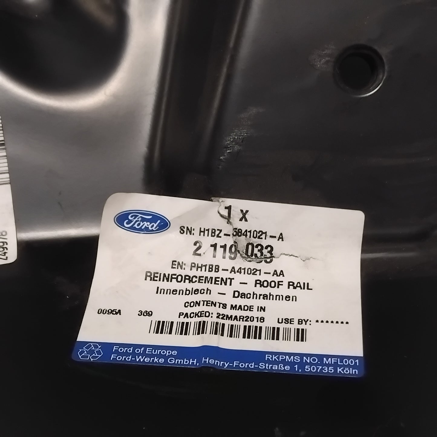 Genuine Ford Reinforcement - Roof Rail | 2119033
