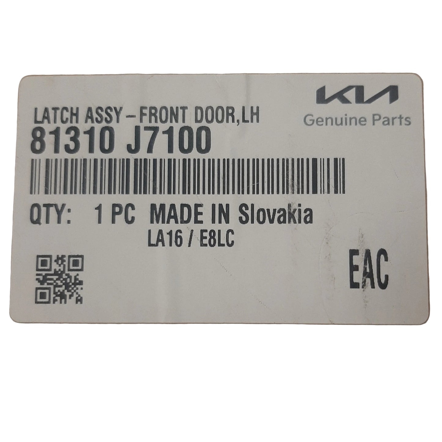 Genuine Kia Latch Assy-Front Door | 81310J7100