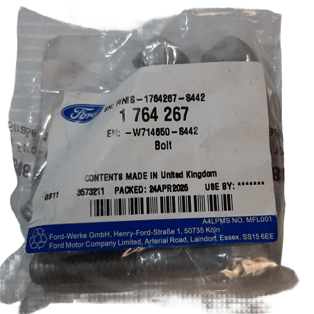 1x Genuine Ford Bolt | 1764267