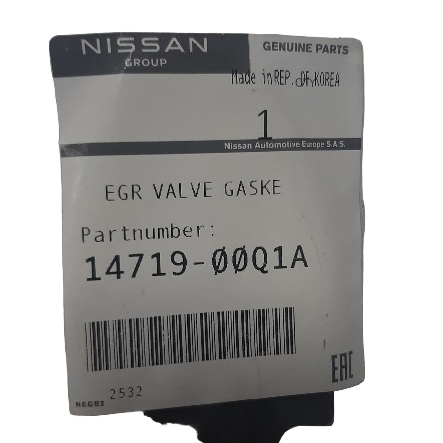 Genuine Nissan EGR Valve Gasket | 1471900Q1A