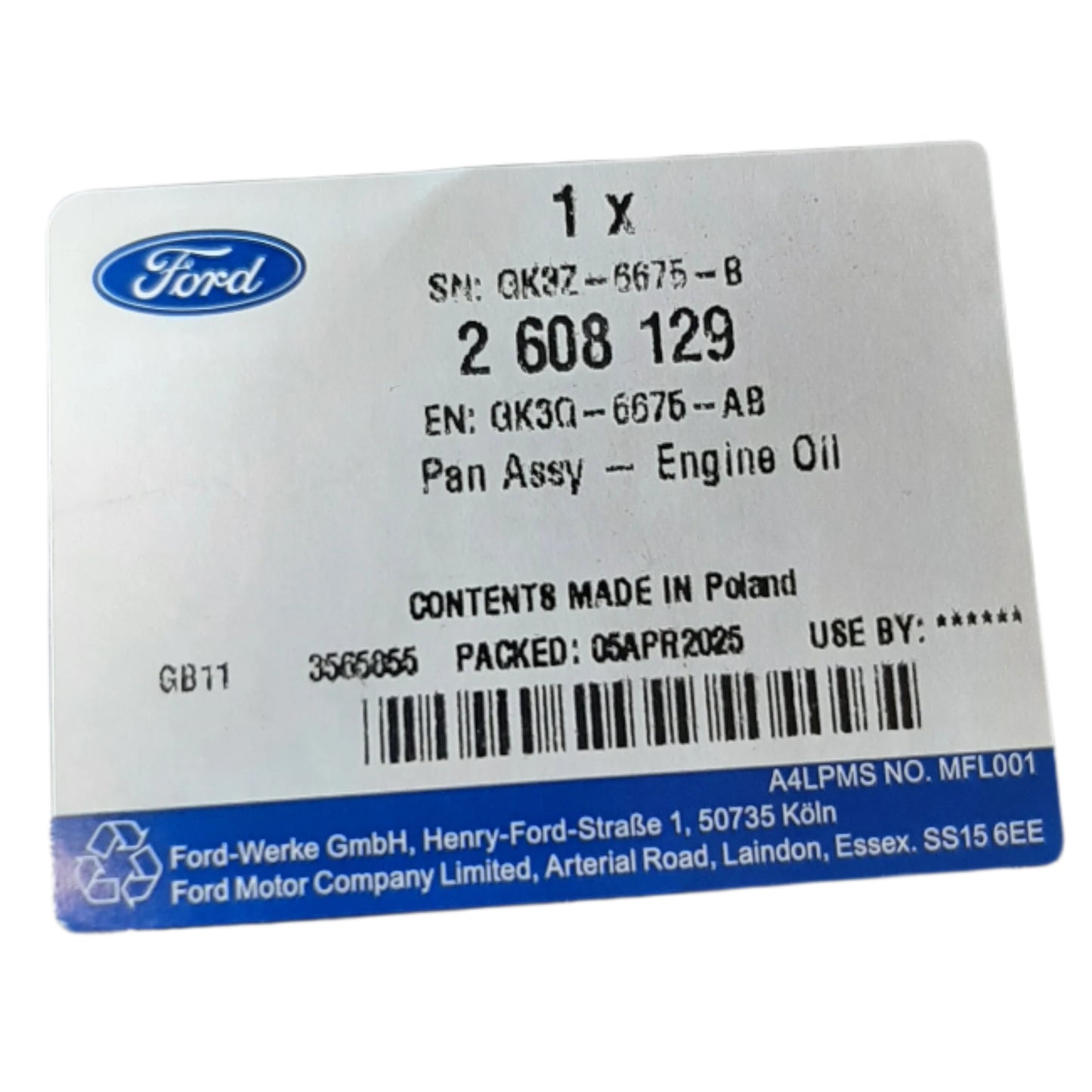 Genuine Ford Pan Assy - Engine Oil | 2608129